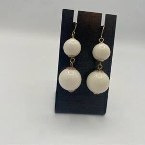 White Drop Earrings